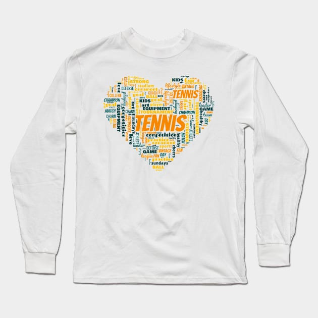 Tennis girl heart. Perfect present for mom girlfriend mother boyfriend dad father friend him or her Long Sleeve T-Shirt by SerenityByAlex